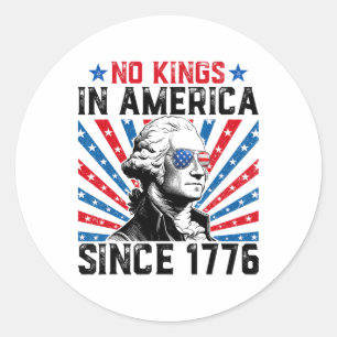 No Kings In America Since 1776 Distressed Usa Flag Classic Round Sticker