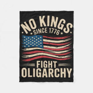 No Kings In America Since 1776 Fight Oligarchy Pat Fleece Blanket