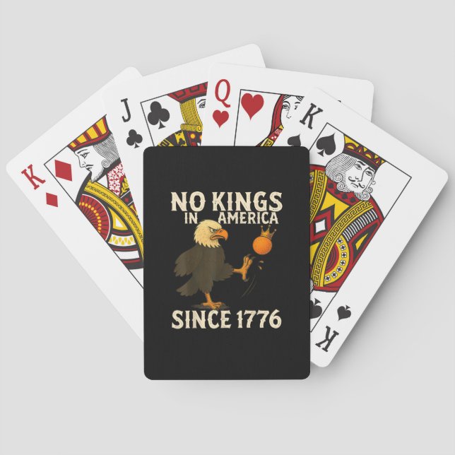 No Kings In America Since 1776 Funny Freedom Vibe Playing Cards (Back)