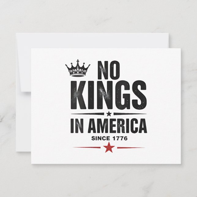 No Kings In America Since 1776 Invitation (Front)