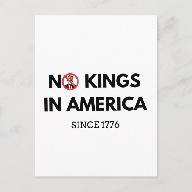 No Kings in America Since 1776 Invitation Postcard (Front)