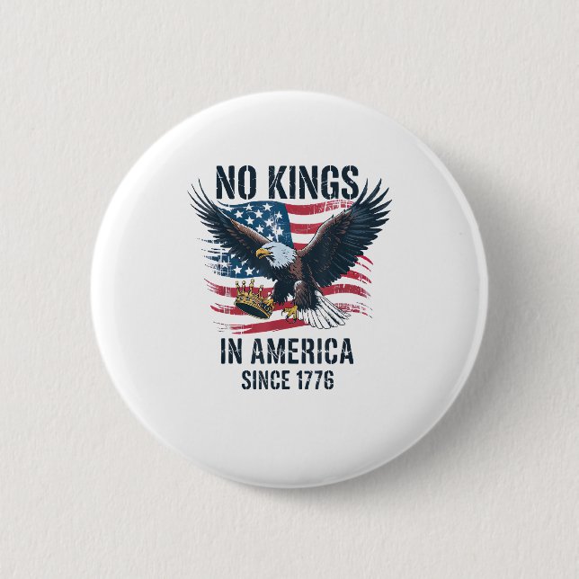 No Kings In America Since 1776 Minimal Clean 6 Cm Round Badge (Front)