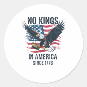 No Kings In America Since 1776 Minimal Clean Classic Round Sticker