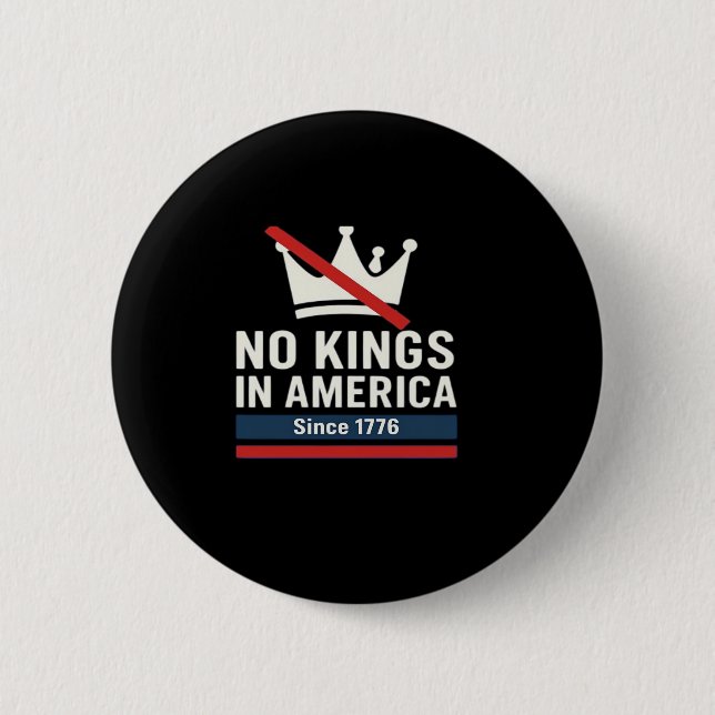No Kings In America Since 1776 Patriotic Graphic D 6 Cm Round Badge (Front)
