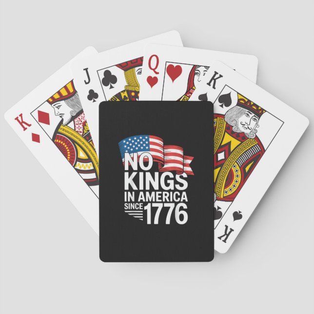 No Kings In America Since 1776 Protest Creative St Playing Cards (Back)