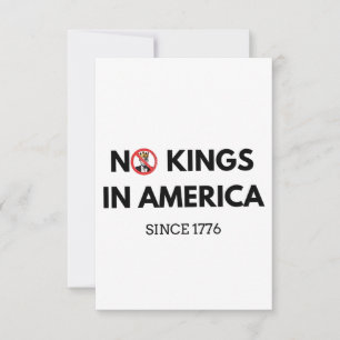 No Kings in America Since 1776 Thank You Card