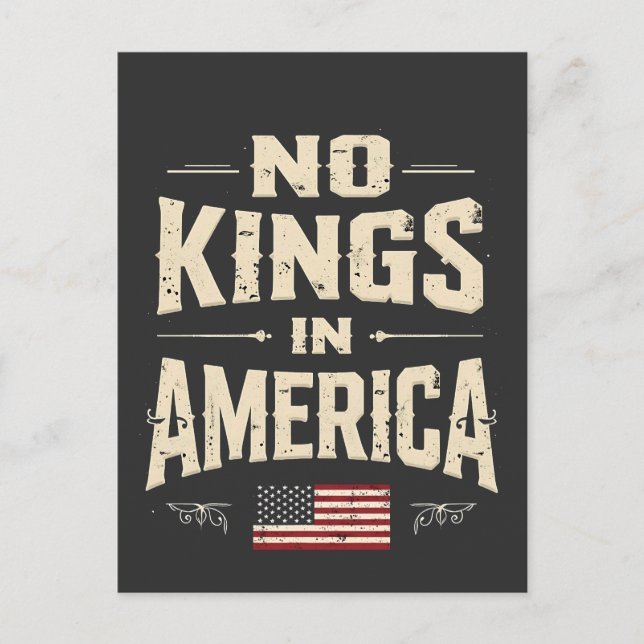 No Kings in America Trump Politic Humour  Holiday Postcard (Front)