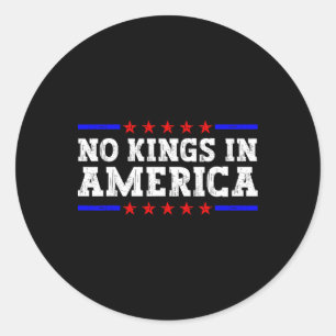 No Kings In America Trump Resist Retro Vintage  Classic Round Sticker