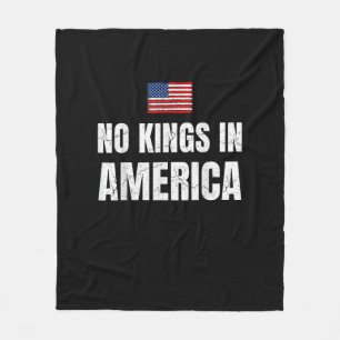 No Kings In America United States Independence Fre Fleece Blanket