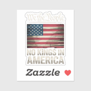No Kings in America US Flag Vintage