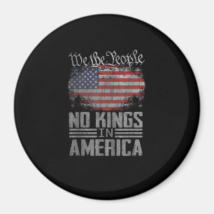 No Kings In America US Flag Vintage Artistic Graph Magnet