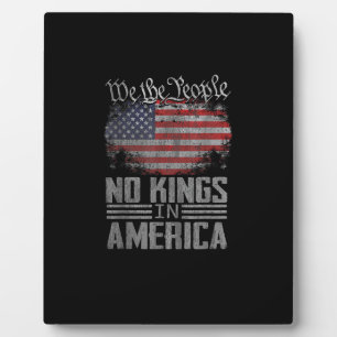 No Kings In America US Flag Vintage Artistic Graph Plaque