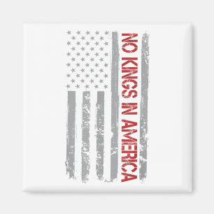 No Kings In America Us Flag Vintage Magnet