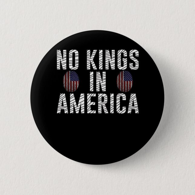 No Kings In America USA Flag Fingerprint Creative  6 Cm Round Badge (Front)
