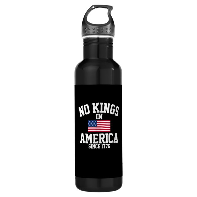 No Kings In America USA Flag Retro Cool Style 710 Ml Water Bottle (Front)