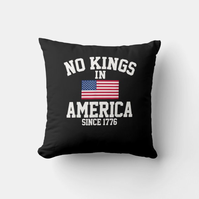 No Kings In America USA Flag Retro Cool Style Cushion (Front)