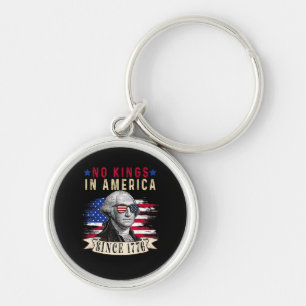 No Kings In America USA Flag Retro Cool Style Key Ring