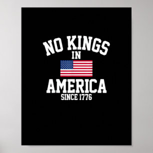 No Kings In America USA Flag Retro Cool Style Poster