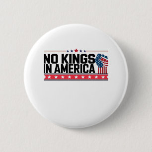 No Kings In America USA Minimal Clean 6 Cm Round Badge