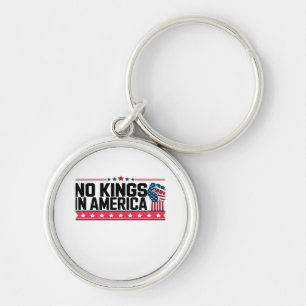 No Kings In America USA Minimal Clean Key Ring