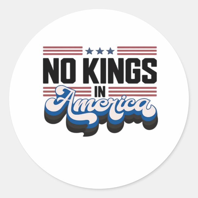 No Kings In America USA Retro Classic Classic Round Sticker (Front)