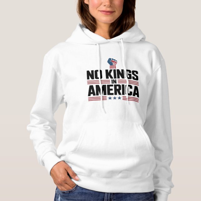 No Kings In America USA Retro Classic Hoodie (Front)