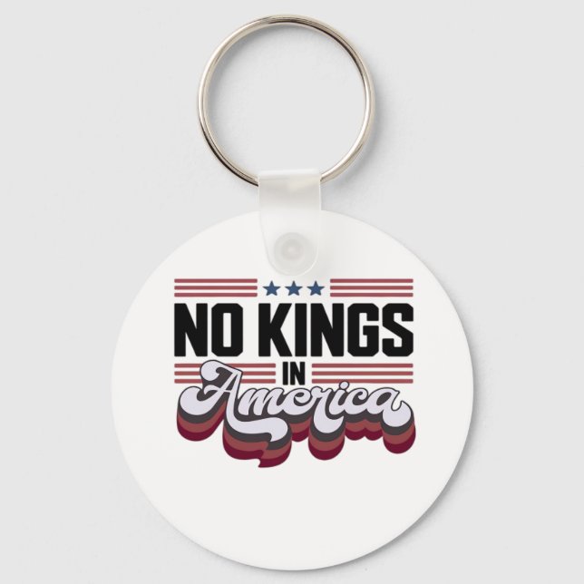 No Kings In America USA Retro Classic Key Ring (Front)