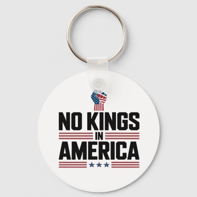 No Kings In America USA Retro Classic Key Ring (Front)