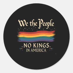 No Kings In America We The People Men Women 1  Classic Round Sticker