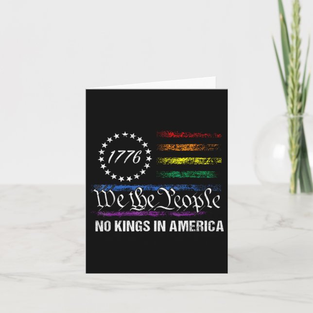 No Kings In America We The People Political Flag M Card (Front)