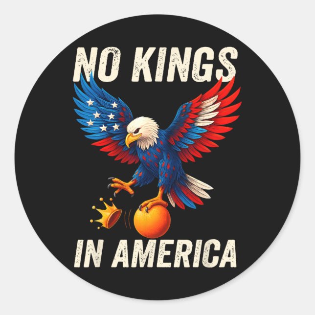 No Kings In America We The People Political For Me Classic Round Sticker (Front)