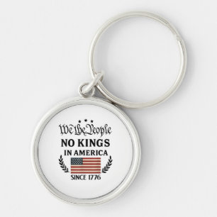 No Kings In America We The People Political Retro Key Ring