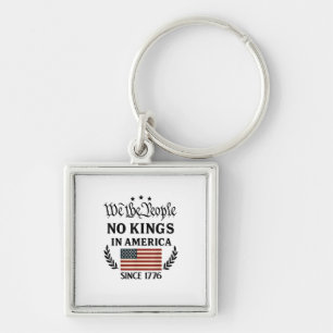 No Kings In America We The People Political Retro Key Ring