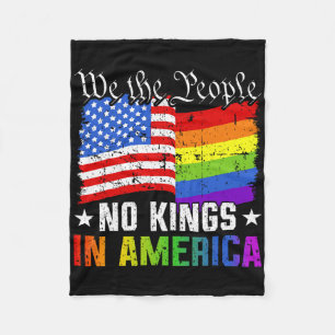 No Kings In America We The People Political Shirt Fleece Blanket