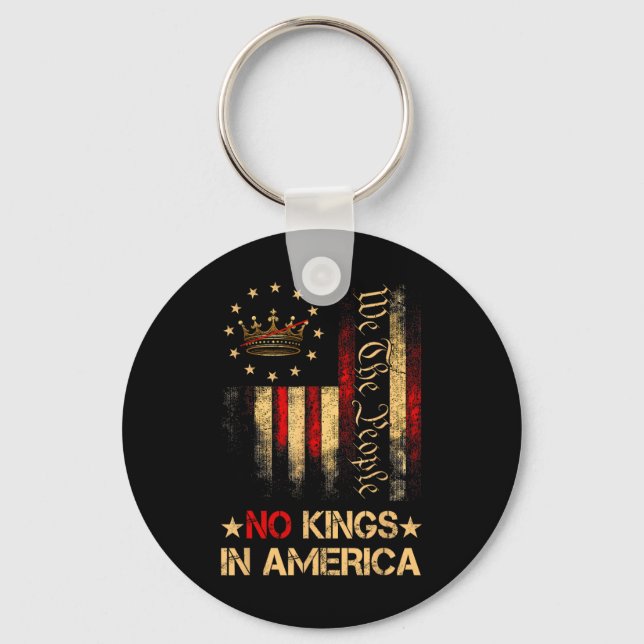 No Kings In America We The People Political Shirt  Key Ring (Front)