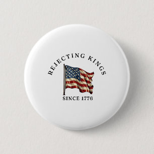 No Kings In America We The People Resist Usa Flag 6 Cm Round Badge