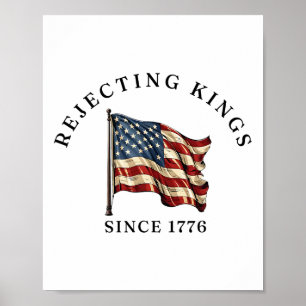 No Kings In America We The People Resist Usa Flag Poster