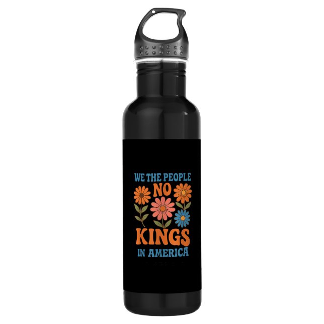 No Kings In America We The People Retro Lovers 710 Ml Water Bottle (Front)