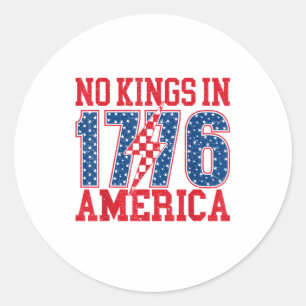 No Kings In America We The People Vintage Classic Round Sticker