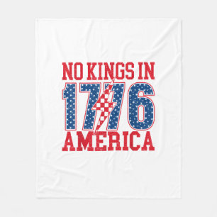 No Kings In America We The People Vintage Fleece Blanket