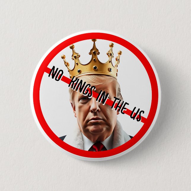 No Kings in American | Anti- Trump 6 Cm Round Badge (Front)