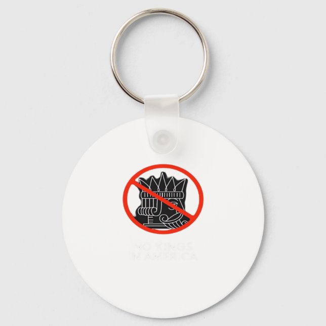 No Kings In The USA America Say No King Classic Re Key Ring (Front)