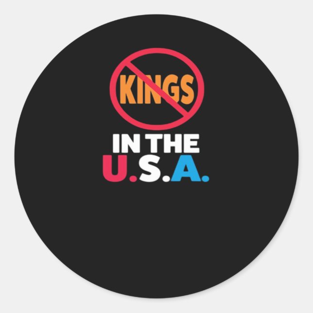 No Kings In The USA Classic Round Sticker (Front)