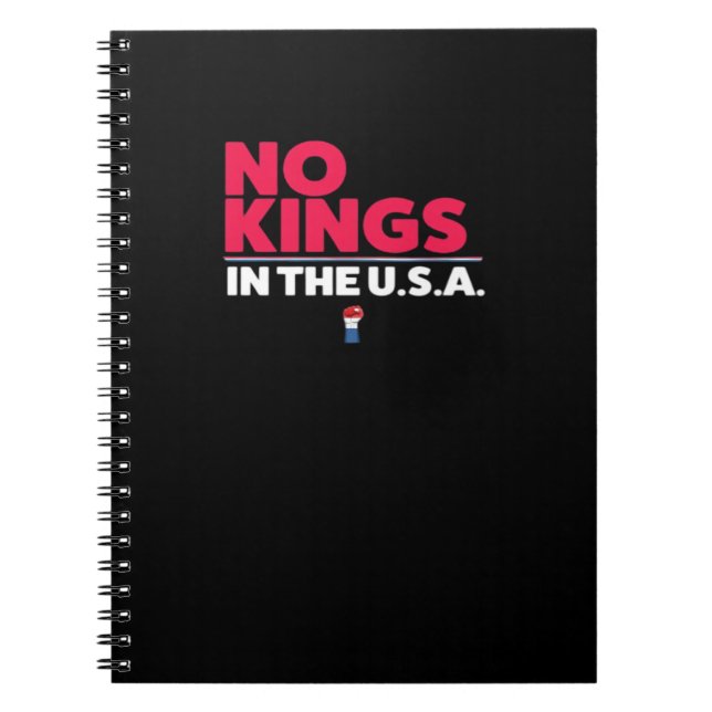No Kings In The USA Trendy Graphic Notebook (Front)