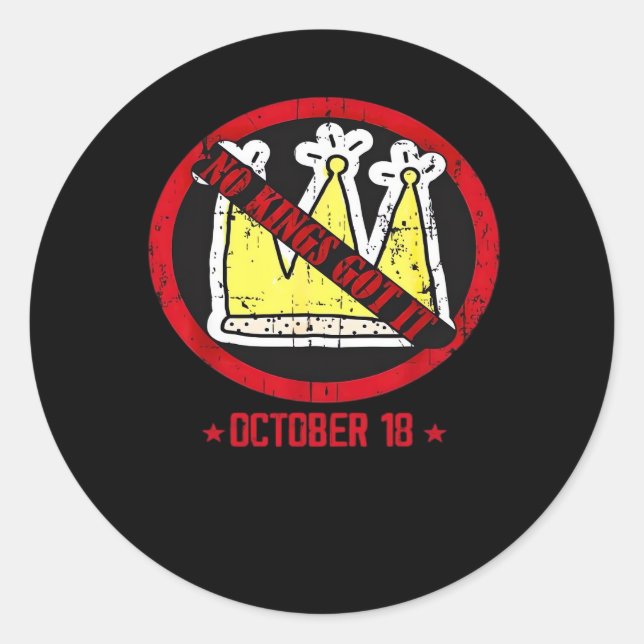 No Kings It Classic Creative Style Classic Round Sticker (Front)