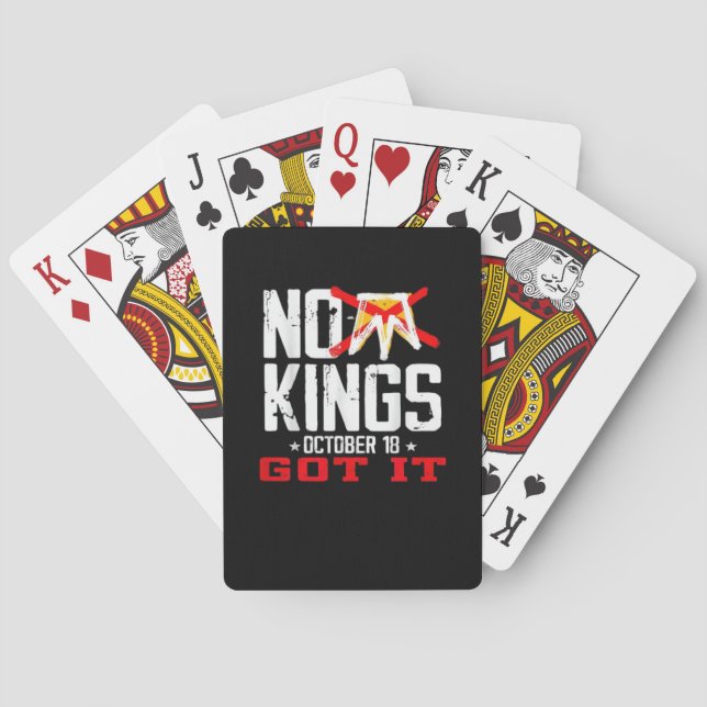 No Kings It Classic Minimal Design Playing Cards (Back)