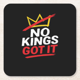 No Kings It Creative Casual Square Paper Coaster
