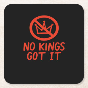 No Kings It Patriotic Style Square Paper Coaster