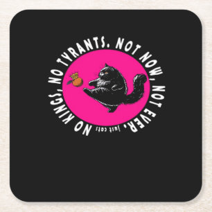 No Kings, Just Cats Essential Square Paper Coaster