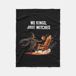 No Kings Just Witches Funny Witchcore Halloween Ar Fleece Blanket